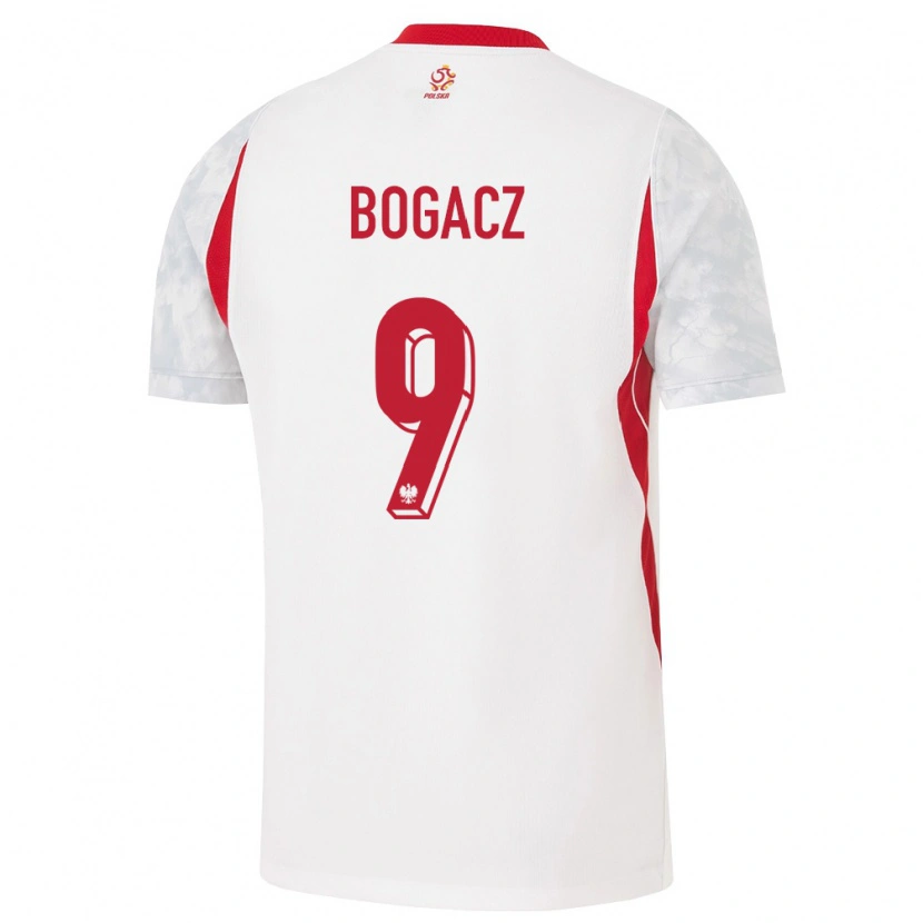 DanxenレディースポーランドWiktor Bogacz#9白 赤 灰ホームシャツ26-28ジャージーユニフォーム