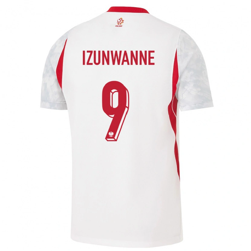 DanxenレディースポーランドMichael Izunwanne#9白 赤 灰ホームシャツ26-28ジャージーユニフォーム