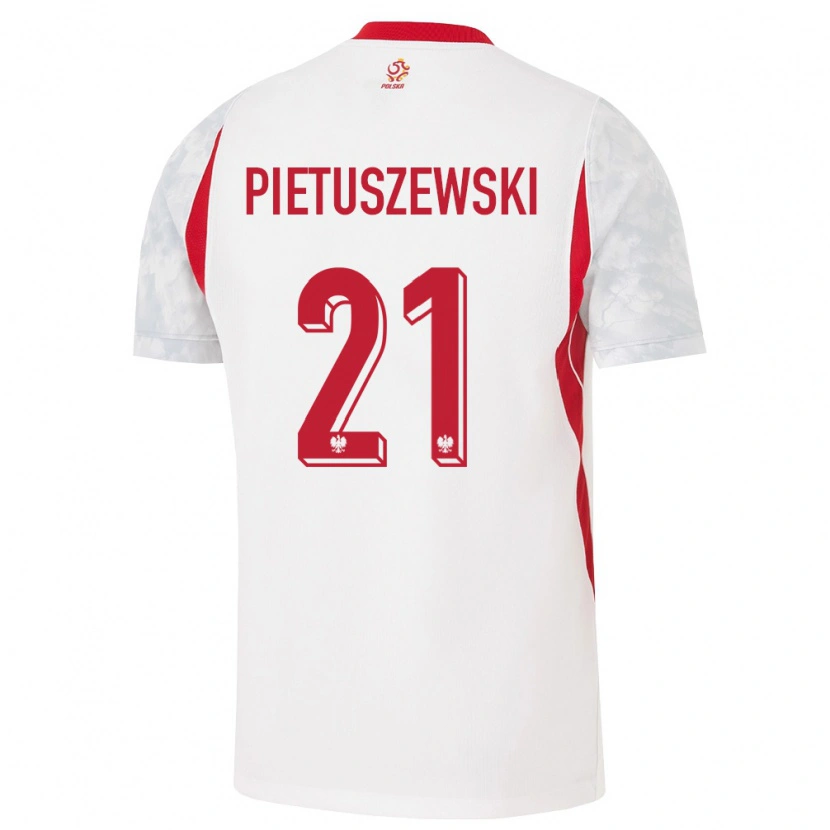 DanxenレディースポーランドOskar Pietuszewski#21白 赤 灰ホームシャツ26-28ジャージーユニフォーム