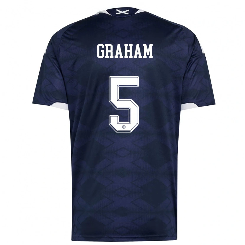 DanxenレディーススコットランドLuke Graham#5紺 白ホームシャツ26-28ジャージーユニフォーム