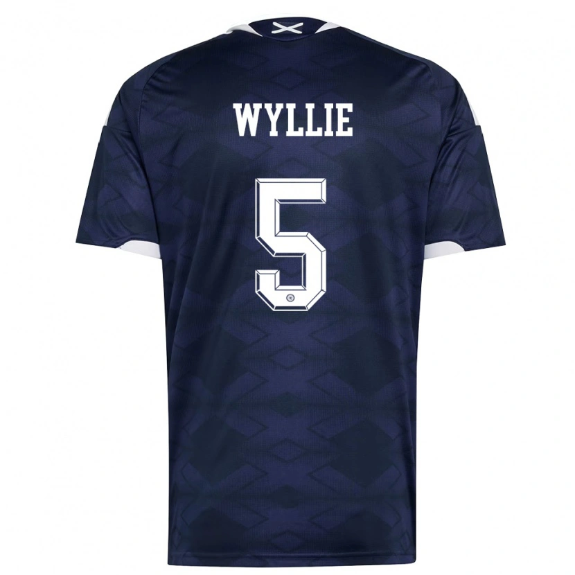 DanxenレディーススコットランドJack Wyllie#5紺 白ホームシャツ26-28ジャージーユニフォーム
