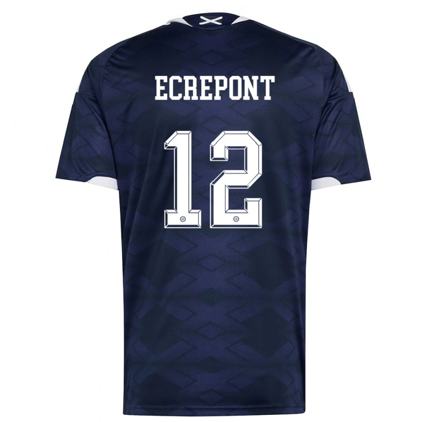 DanxenレディーススコットランドOliver Ecrepont#12紺 白ホームシャツ26-28ジャージーユニフォーム