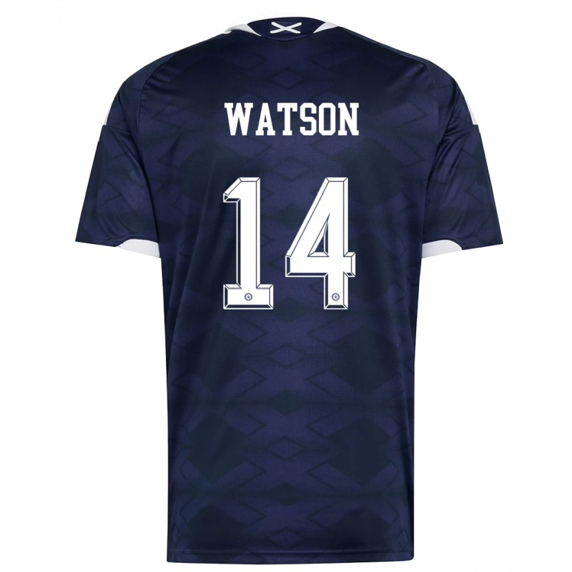 DanxenレディーススコットランドDavid Watson#14紺 白ホームシャツ26-28ジャージーユニフォーム