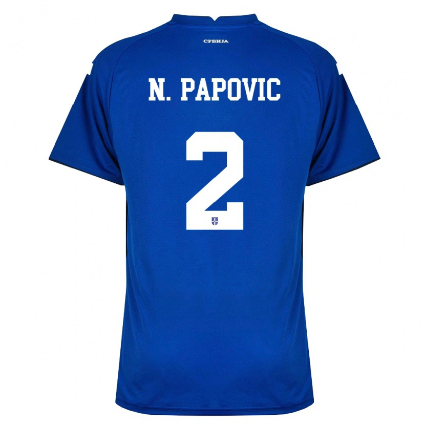 DanxenレディースセルビアNiksa Papovic#2紺 赤ホームシャツ26-28ジャージーユニフォーム