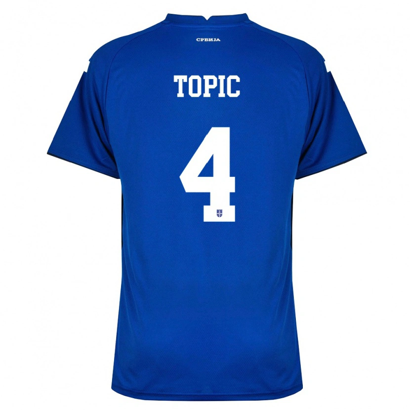 DanxenレディースセルビアVukasin Topic#4紺 赤ホームシャツ26-28ジャージーユニフォーム