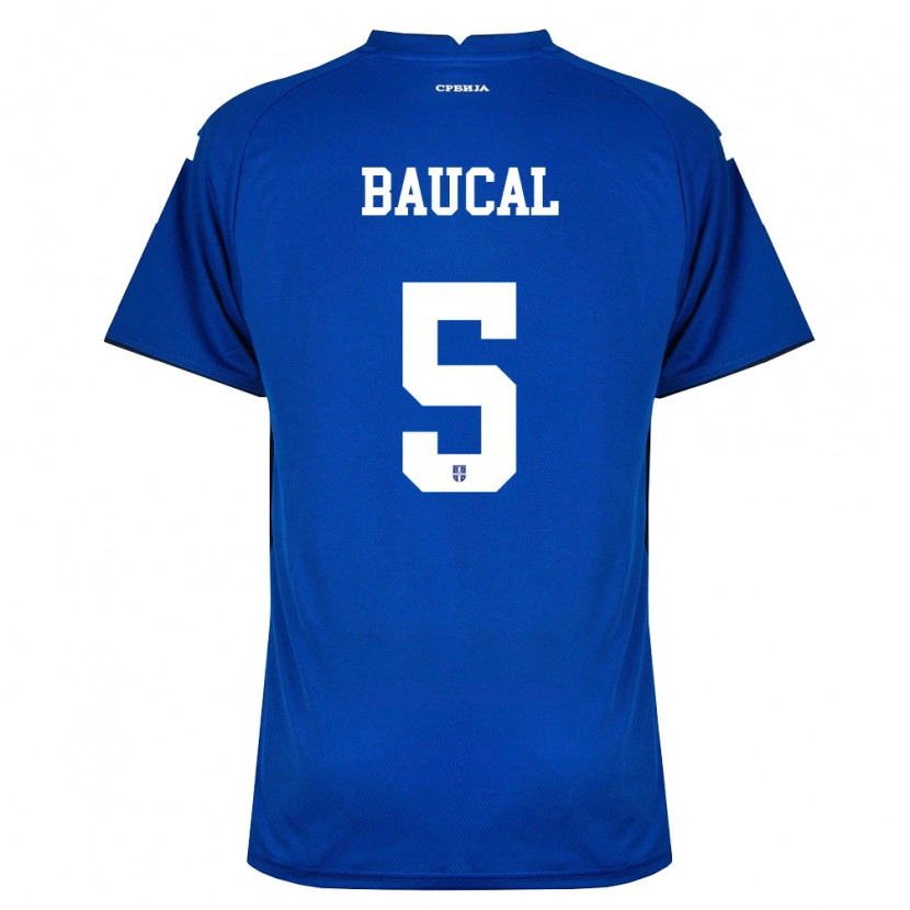 DanxenレディースセルビアStrahinja Baucal#5紺 赤ホームシャツ26-28ジャージーユニフォーム