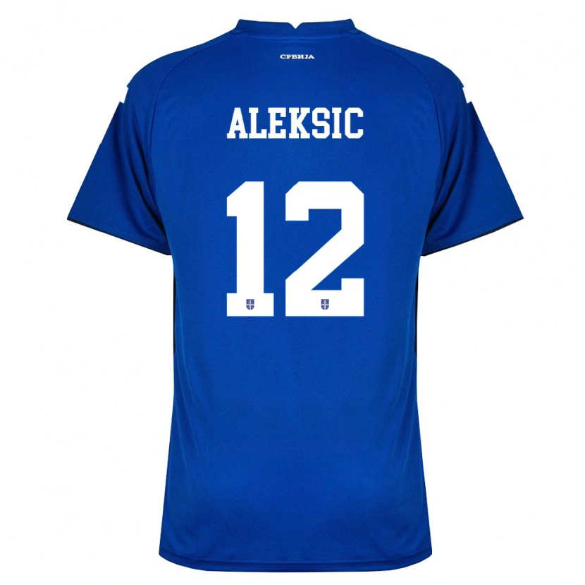DanxenレディースセルビアStrahinja Aleksic#12紺 赤ホームシャツ26-28ジャージーユニフォーム