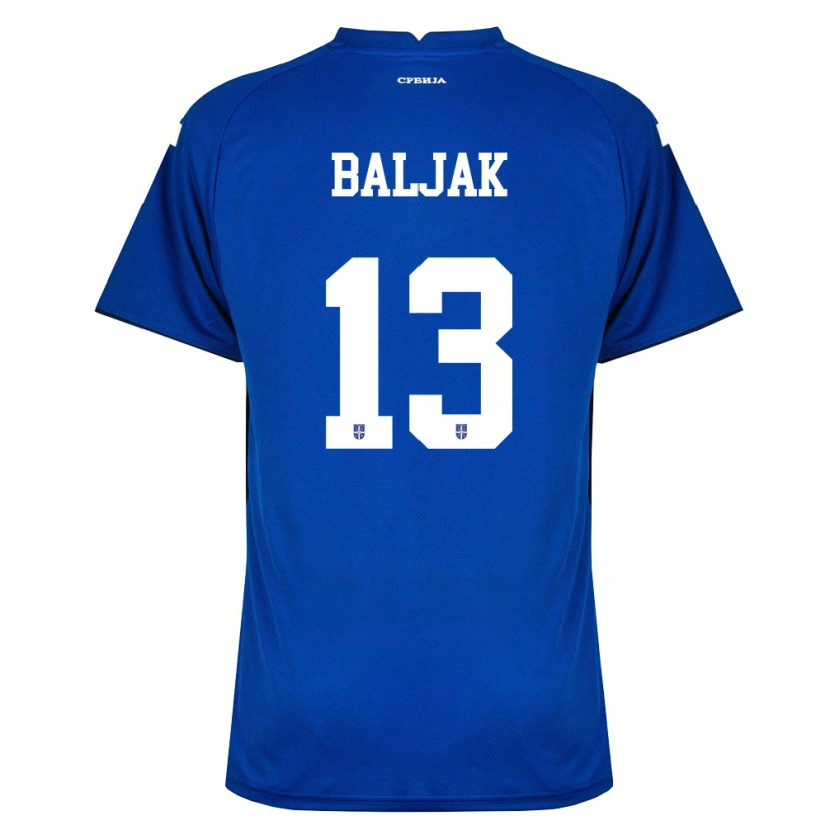 DanxenレディースセルビアUros Baljak#13紺 赤ホームシャツ26-28ジャージーユニフォーム