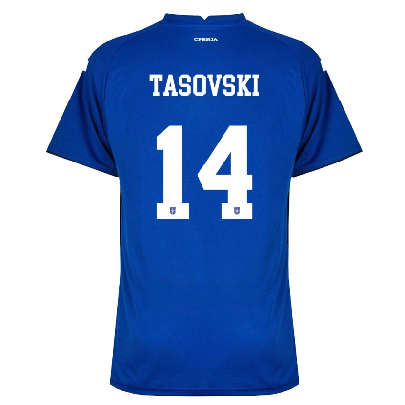 DanxenレディースセルビアVasil Tasovski#14紺 赤ホームシャツ26-28ジャージーユニフォーム