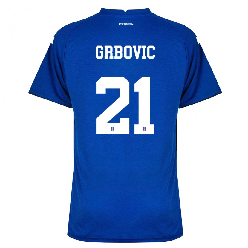 DanxenレディースセルビアVasilije Grbovic#21紺 赤ホームシャツ26-28ジャージーユニフォーム