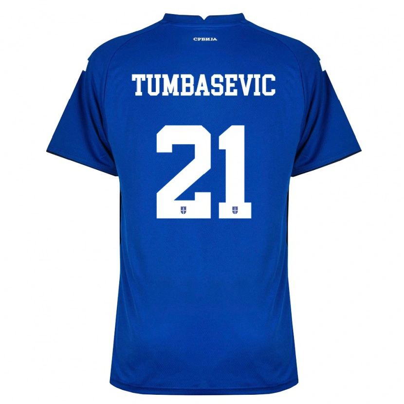 DanxenレディースセルビアAndrej Tumbasevic#21紺 赤ホームシャツ26-28ジャージーユニフォーム