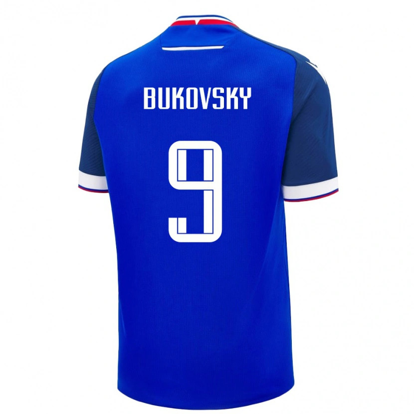 DanxenレディーススロバキアDavid Bukovsky#9青 白ホームシャツ26-28ジャージーユニフォーム