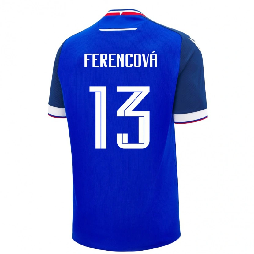 DanxenレディーススロバキアMichaela Ferencová#13青 白ホームシャツ26-28ジャージーユニフォーム