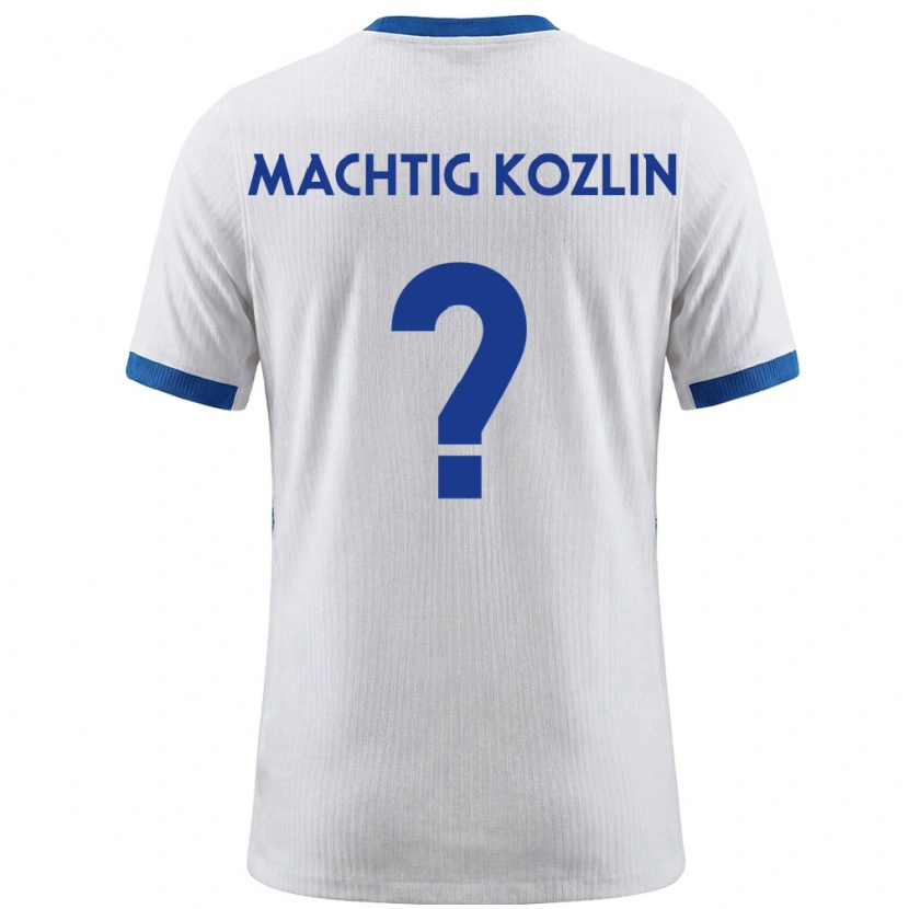 DanxenレディーススロベニアVid Mächtig Kozlin#0白 青ホームシャツ26-28ジャージーユニフォーム