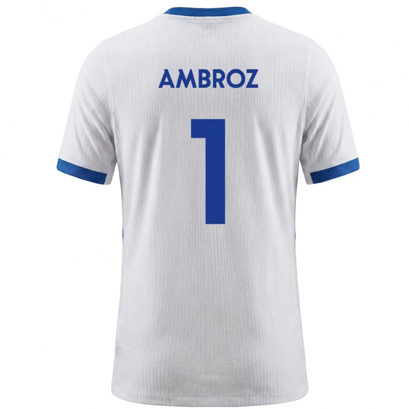 DanxenレディーススロベニアLan Ambroz#1白 青ホームシャツ26-28ジャージーユニフォーム