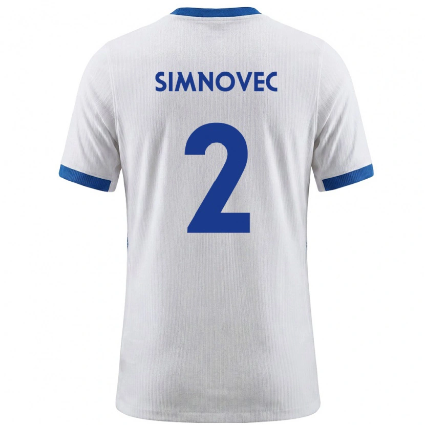 DanxenレディーススロベニアMatevz Simnovec#2白 青ホームシャツ26-28ジャージーユニフォーム