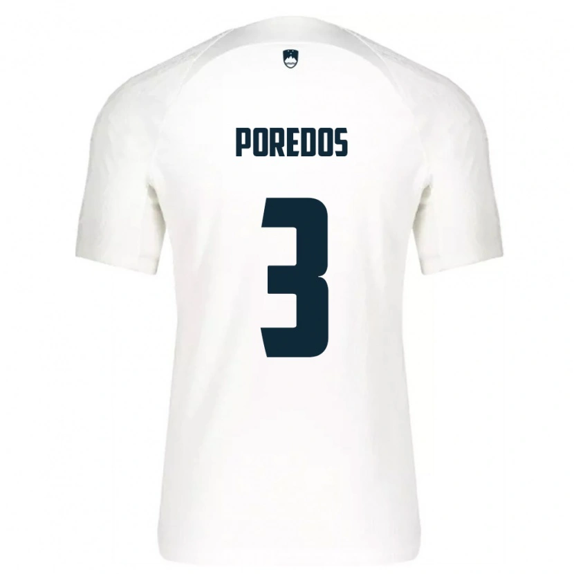 DanxenレディーススロベニアLuka Poredos#3白 青ホームシャツ26-28ジャージーユニフォーム