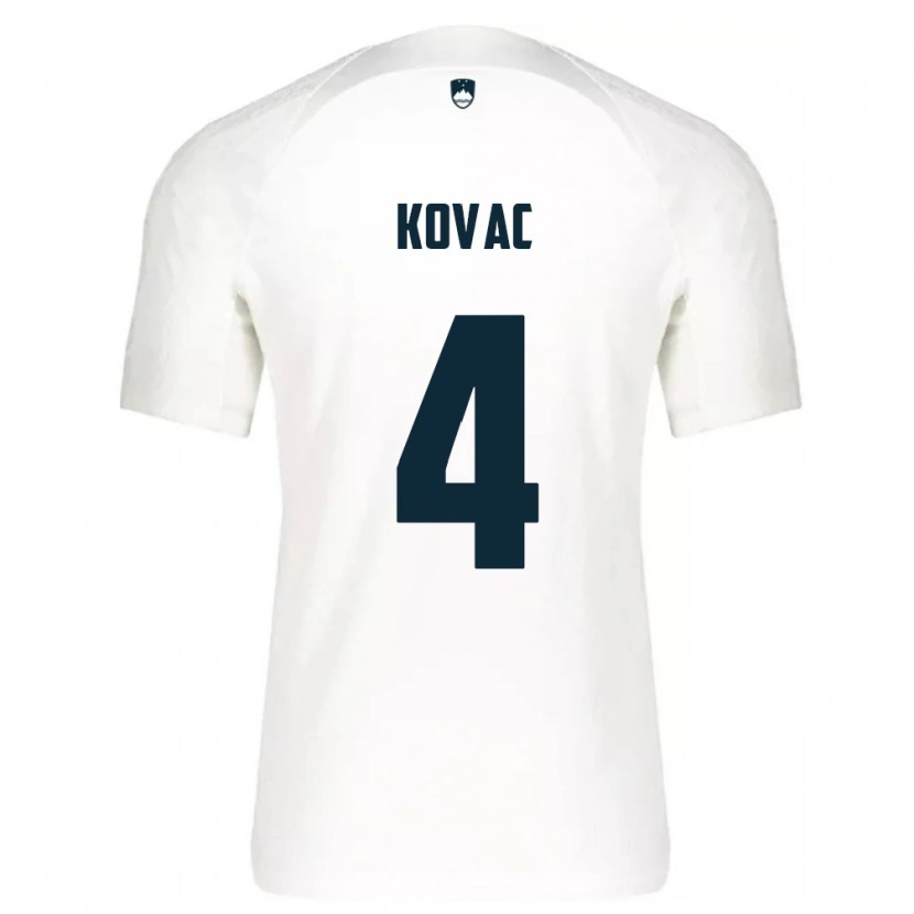 DanxenレディーススロベニアBlaz Kovac#4白 青ホームシャツ26-28ジャージーユニフォーム