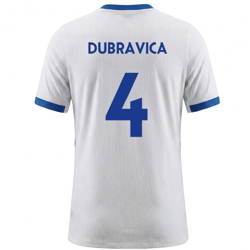 DanxenレディーススロベニアLeon Dubravica#4白 青ホームシャツ26-28ジャージーユニフォーム