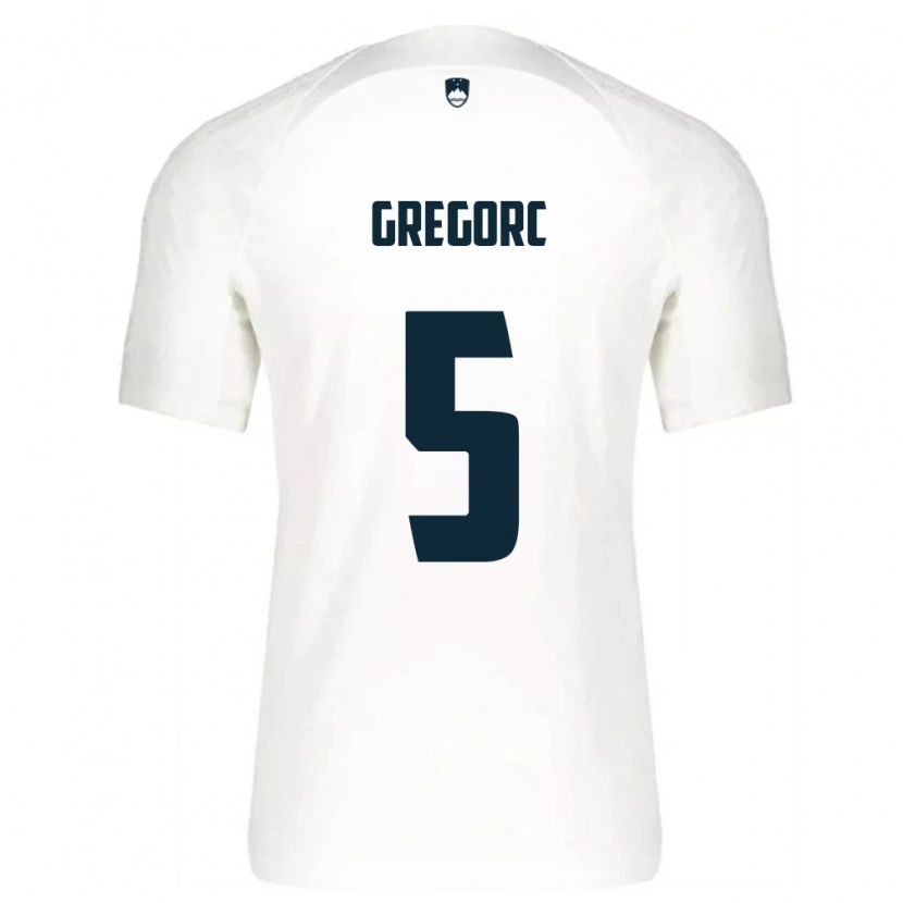 DanxenレディーススロベニアMatija Gregorc#5白 青ホームシャツ26-28ジャージーユニフォーム