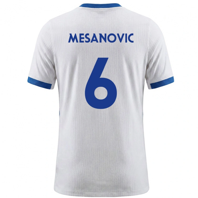 DanxenレディーススロベニアEmin Mesanovic#6白 青ホームシャツ26-28ジャージーユニフォーム