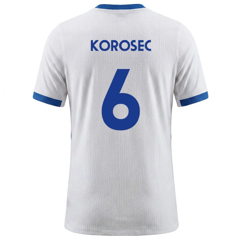 DanxenレディーススロベニアKaja Korošec#6白 青ホームシャツ26-28ジャージーユニフォーム