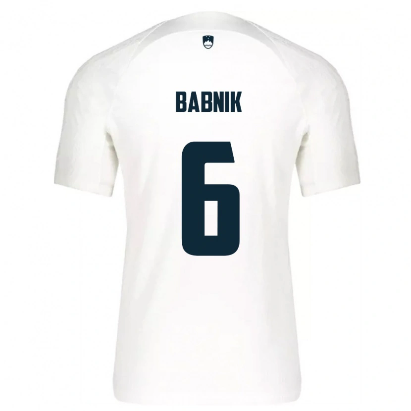 DanxenレディーススロベニアNika Babnik#6白 青ホームシャツ26-28ジャージーユニフォーム