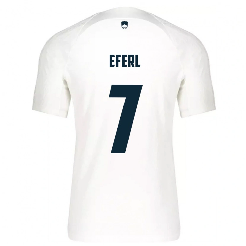 DanxenレディーススロベニアAnja Eferl#7白 青ホームシャツ26-28ジャージーユニフォーム