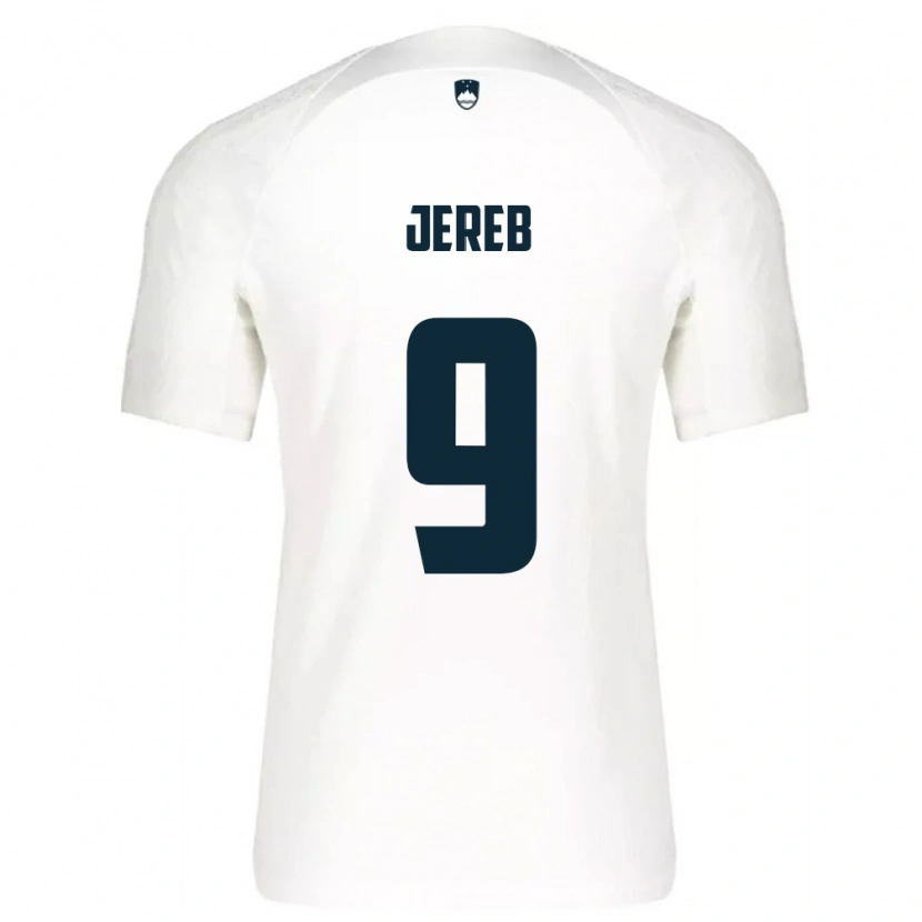 DanxenレディーススロベニアDavid Jereb#9白 青ホームシャツ26-28ジャージーユニフォーム