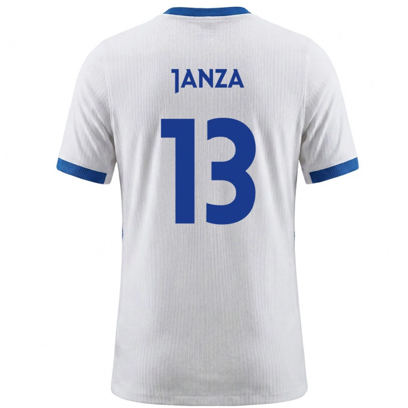 Danxenレディーススロベニアエリック・ヤンザ#13白 青ホームシャツ26-28ジャージーユニフォーム