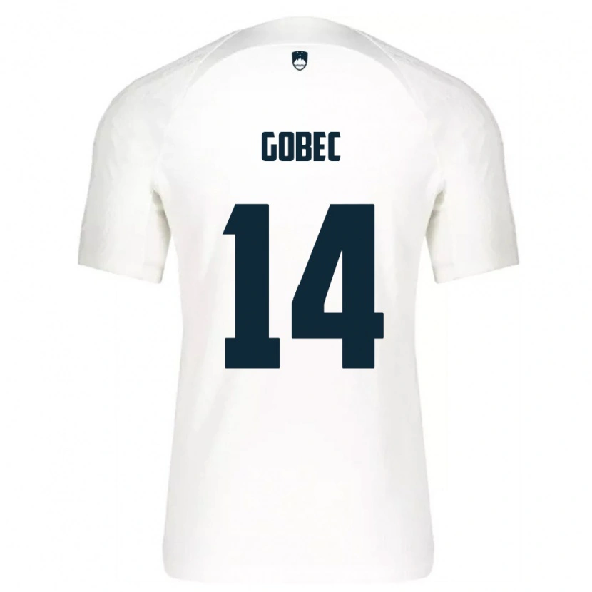 DanxenレディーススロベニアStijan Gobec#14白 青ホームシャツ26-28ジャージーユニフォーム