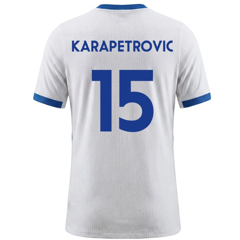 DanxenレディーススロベニアLuka Karapetrovic#15白 青ホームシャツ26-28ジャージーユニフォーム