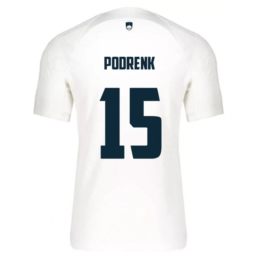 DanxenレディーススロベニアNik Podrenk#15白 青ホームシャツ26-28ジャージーユニフォーム