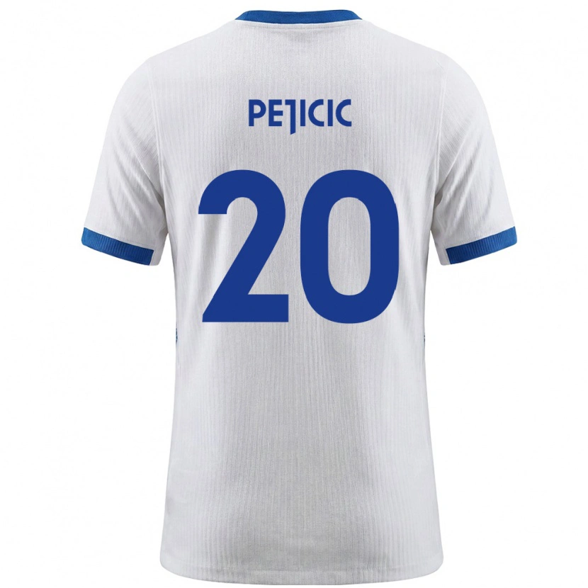 DanxenレディーススロベニアDavid Pejičić#20白 青ホームシャツ26-28ジャージーユニフォーム