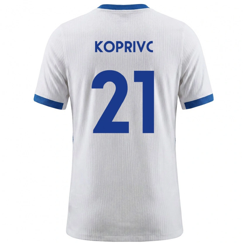 DanxenレディーススロベニアAnej Koprivc#21白 青ホームシャツ26-28ジャージーユニフォーム
