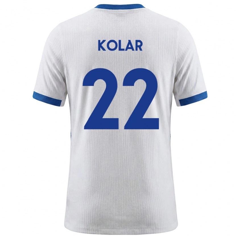 DanxenレディーススロベニアLuka Kolar#22白 青ホームシャツ26-28ジャージーユニフォーム