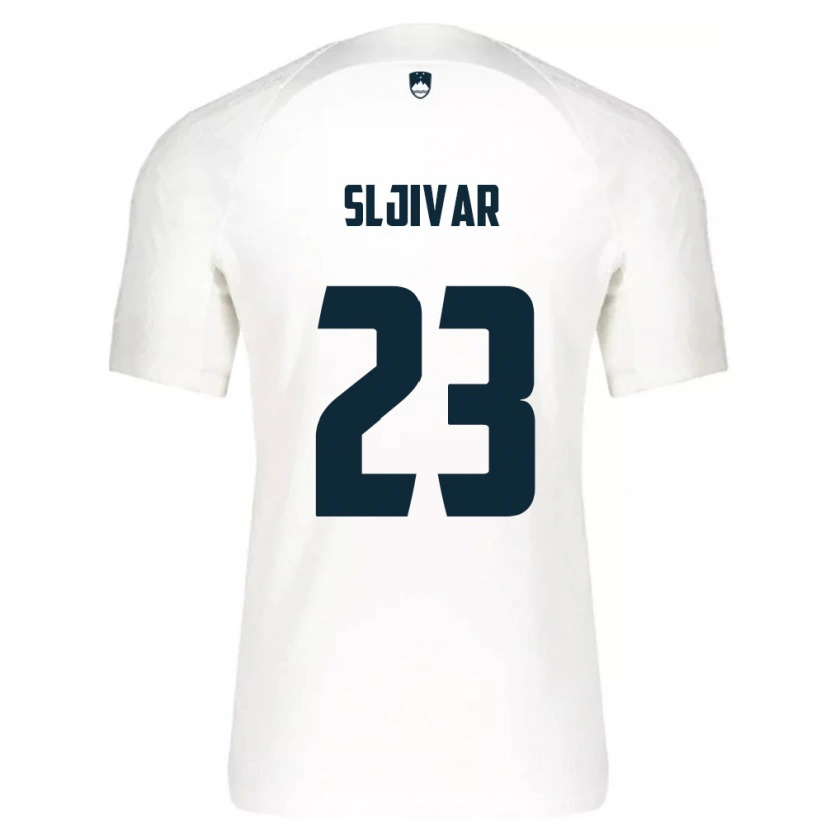 DanxenレディーススロベニアDenis Sljivar#23白 青ホームシャツ26-28ジャージーユニフォーム