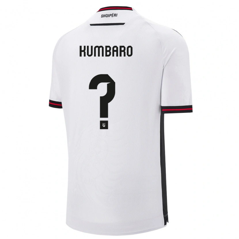 DanxenレディースアルバニアAlvi Kumbaro#0白 黒アウェイシャツ26-28ジャージーユニフォーム