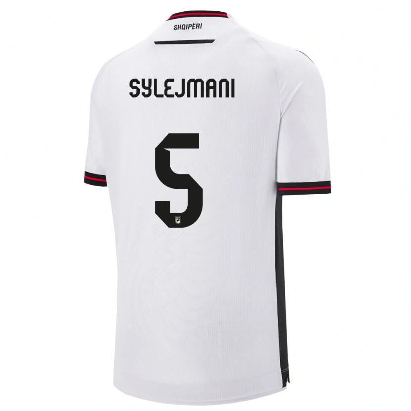 DanxenレディースアルバニアLeon Sylejmani#5白 黒アウェイシャツ26-28ジャージーユニフォーム