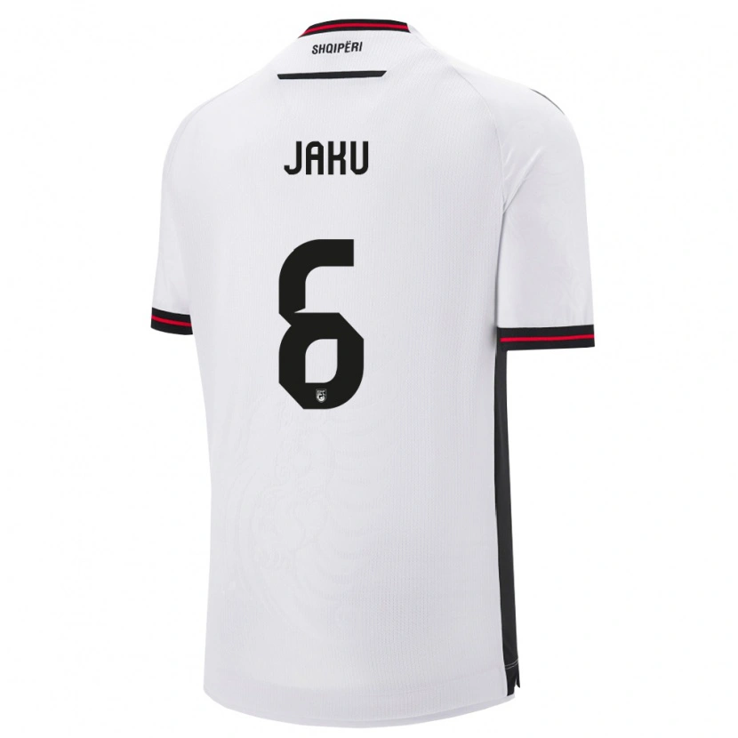 DanxenレディースアルバニアJordi Jaku#6白 黒アウェイシャツ26-28ジャージーユニフォーム