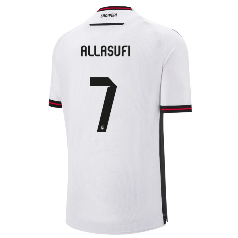 DanxenレディースアルバニアMattias Allasufi#7白 黒アウェイシャツ26-28ジャージーユニフォーム