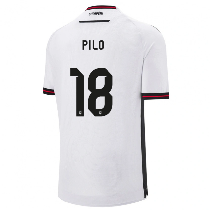 DanxenレディースアルバニアStavro Pilo#18白 黒アウェイシャツ26-28ジャージーユニフォーム