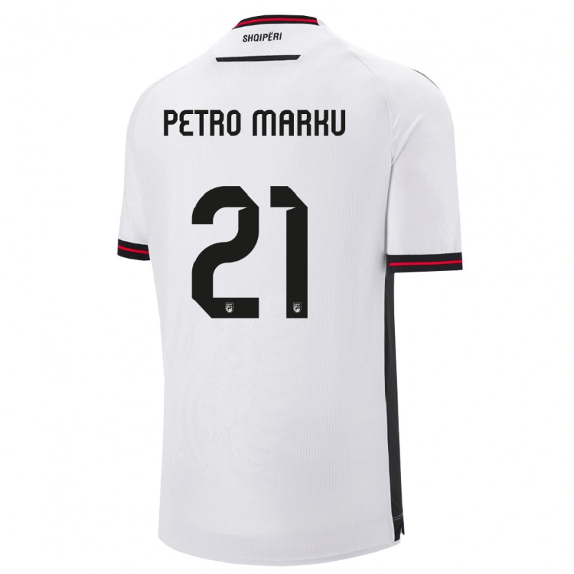 DanxenレディースアルバニアPetro Marku#21白 黒アウェイシャツ26-28ジャージーユニフォーム