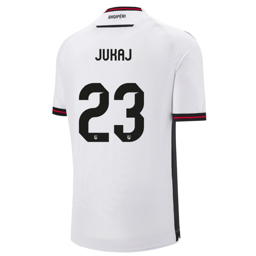 DanxenレディースアルバニアAron Jukaj#23白 黒アウェイシャツ26-28ジャージーユニフォーム