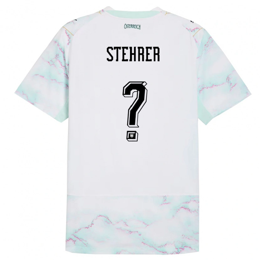 DanxenレディースオーストリアErik Stehrer#0白 緑 金アウェイシャツ26-28ジャージーユニフォーム