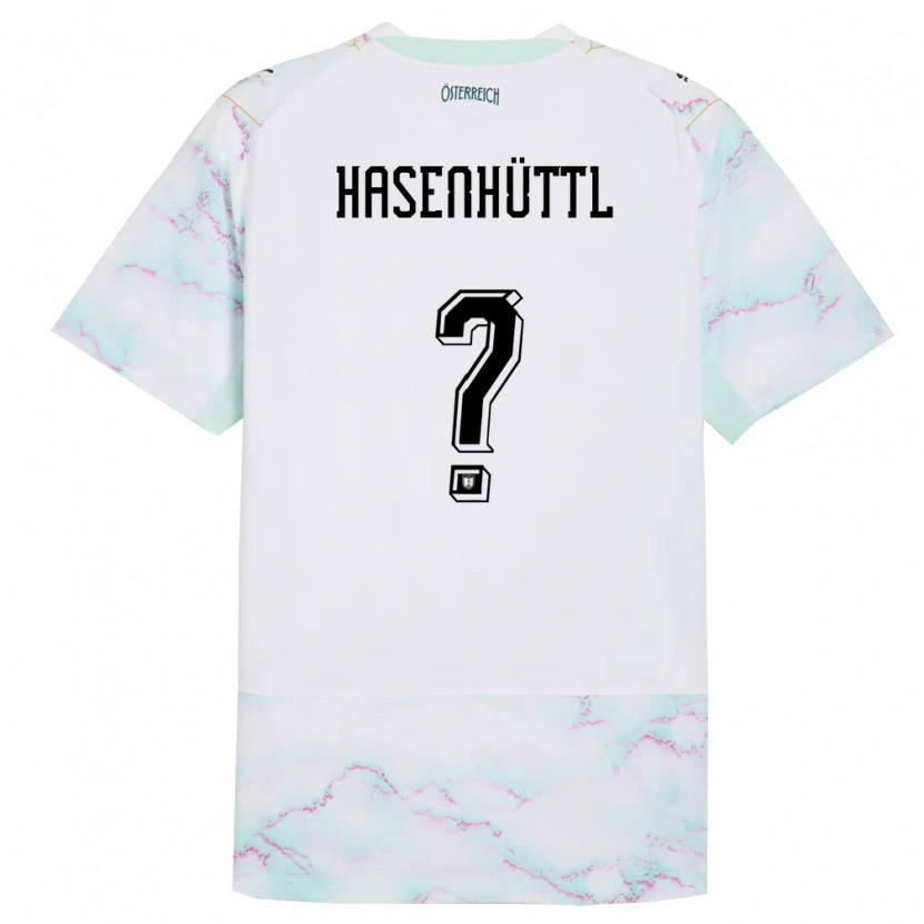 DanxenレディースオーストリアChristoph Hasenhüttl#0白 緑 金アウェイシャツ26-28ジャージーユニフォーム