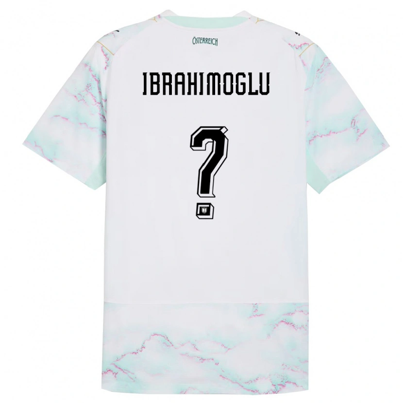 DanxenレディースオーストリアMücahit Ibrahimoglu#0白 緑 金アウェイシャツ26-28ジャージーユニフォーム