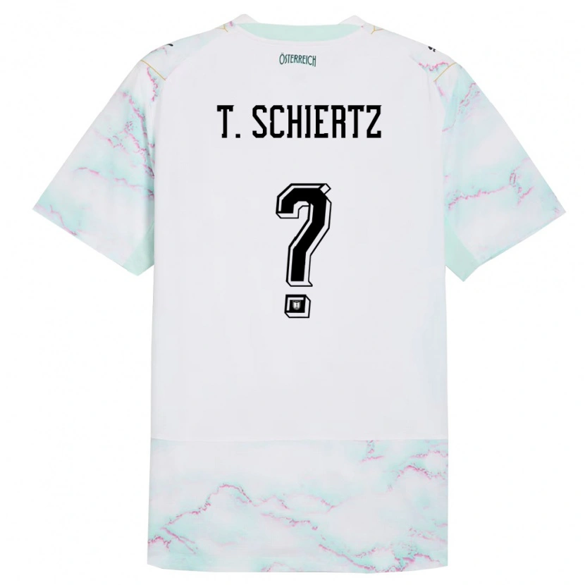 DanxenレディースオーストリアTammo Schiertz#0白 緑 金アウェイシャツ26-28ジャージーユニフォーム