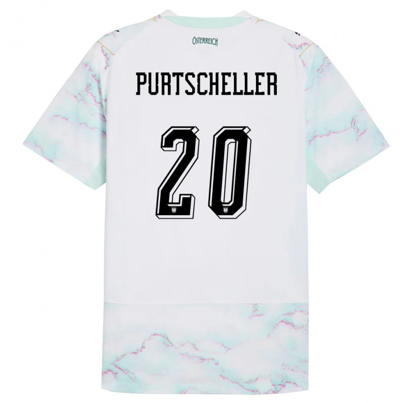 DanxenレディースオーストリアLilli Purtscheller#20白 緑 金アウェイシャツ26-28ジャージーユニフォーム