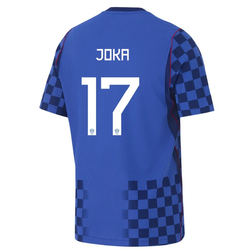 DanxenレディースクロアチアRio Joka#17青 紺 赤アウェイシャツ26-28ジャージーユニフォーム